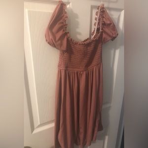 Ardene Fit & Flare Short Dress with Puff Sleeves Dusty Pink, Size Women’…